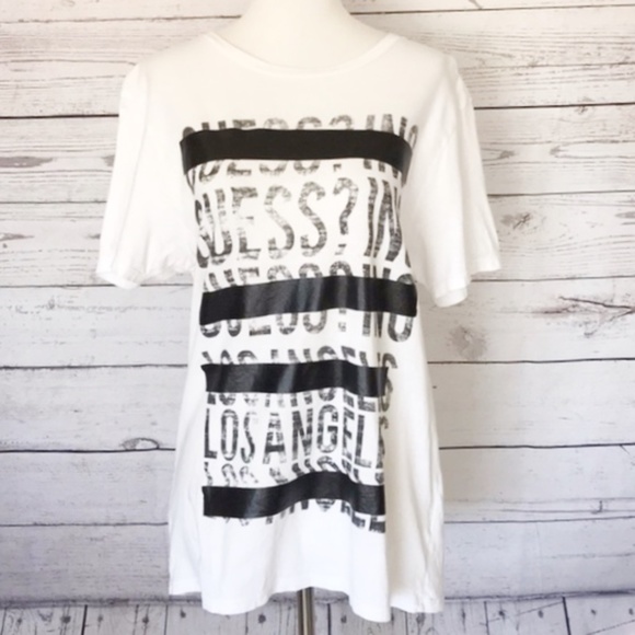 GUESS Men's Short Sleeve Censor Logo T-Shirt Med - Picture 3 of 7